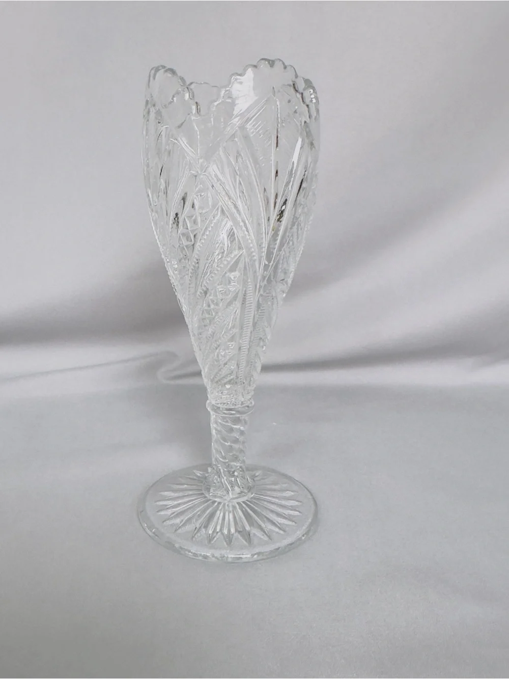 Vintage Bryce Higbee Palm Leaf Clear Glass 8.5